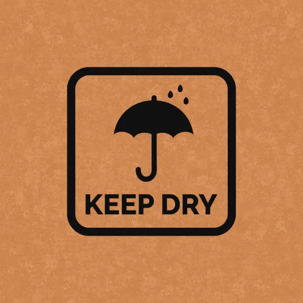 Vector illustration of Keep dry packaging mark icon symbol vector