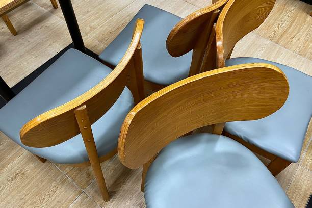 istock Chinese wooden restaurant stools are arranged together 1495277939