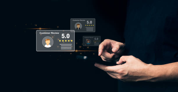 istock Customer service. Best rating experience satisfaction survey concept. man using smartphone Give a rating of satisfaction on after-sales service. 1495278314