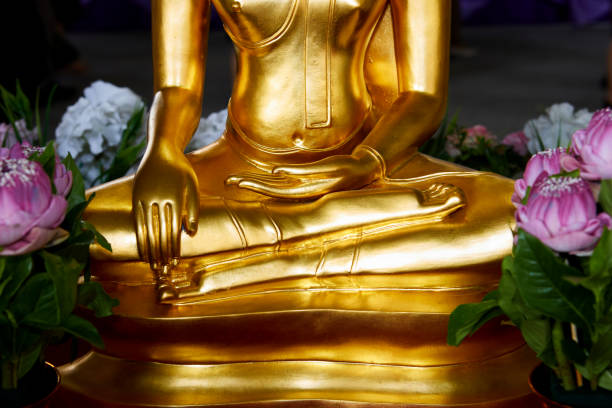 istock Part of golden buddha statue 1495279533