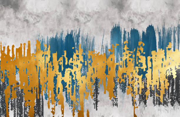 istock 3d abstract marble wallpaper for wall decor. Resin geode and abstract art, functional art, like watercolor geode painting. golden, blue, turquoise, and gray background	. for interior wall home decor 1495280493