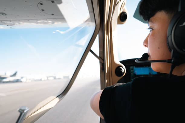 Young woman pilot at work