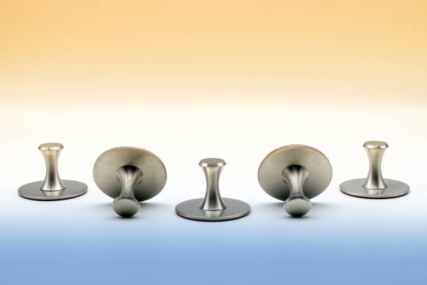 istock Adhesive holders in stainless steel. Self adhesive hooks. 1495287518