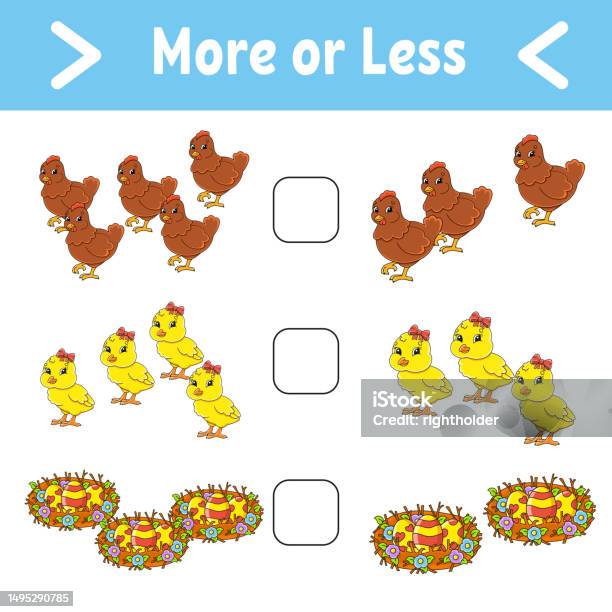More Or Less Continum More Or Less Educational Activity Worksheet For Kids And Toddlers ...