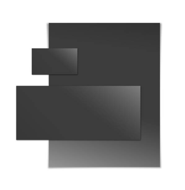 istock Black promotional paper blank template for presentation layouts and design. 1495291079
