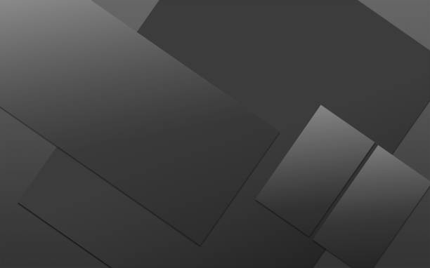 istock Black promotional paper blank template for presentation layouts and design. 1495291092