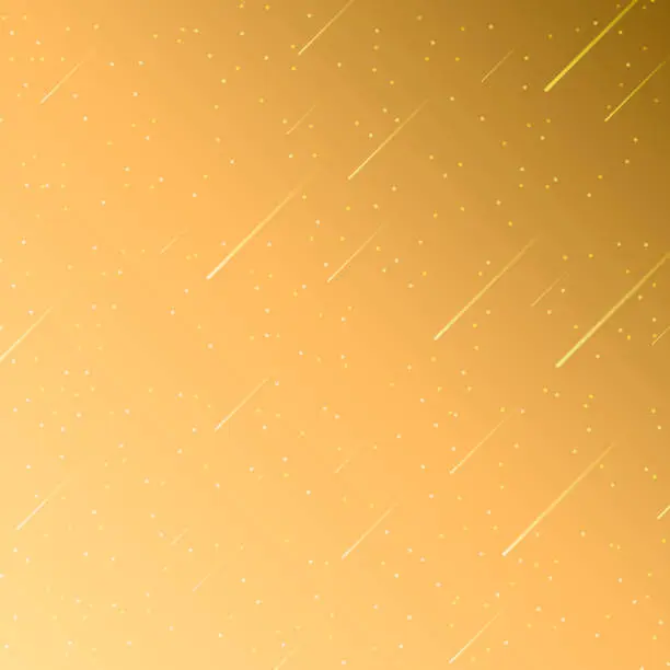 Vector illustration of Trendy starry sky with Orange gradient