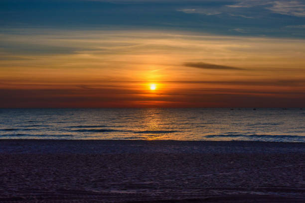 istock Spectacular bright golden sunset over Baltic sea 1495295281