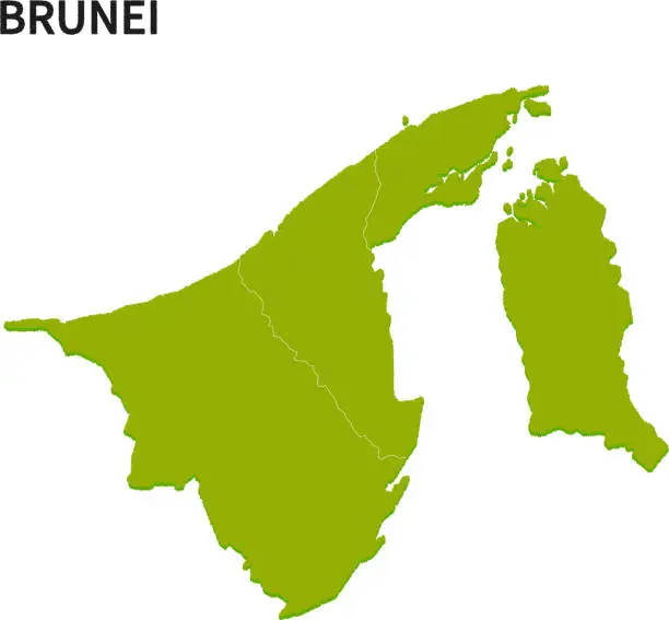 Vector illustration of Map of provinces in Brunei