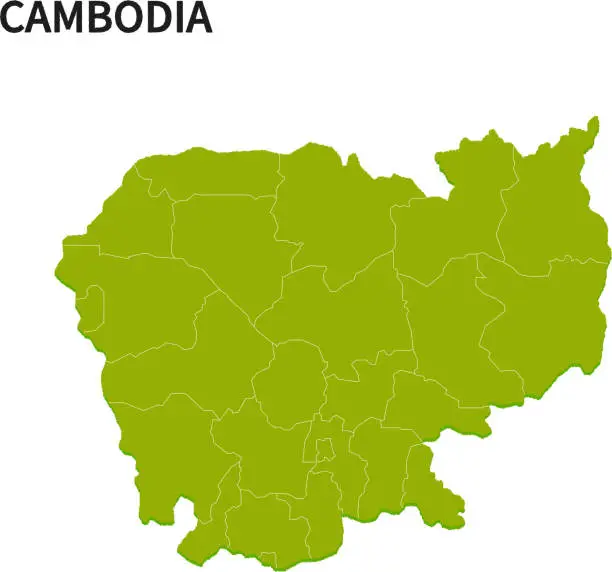 Vector illustration of Map of provinces in Cambodia