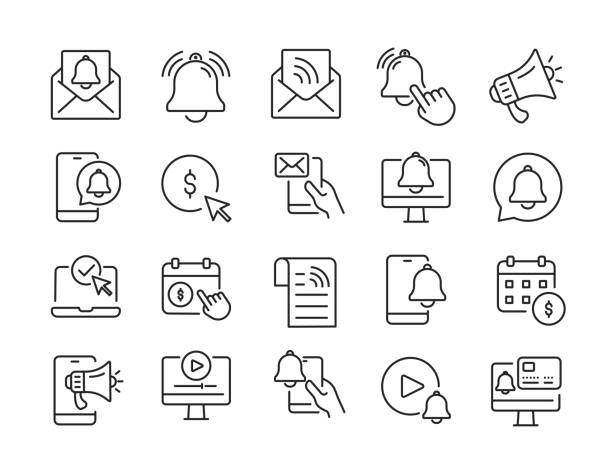 Subscription thin line icons. Editable stroke. For website marketing design, logo, app, template, ui, etc. Vector illustration.