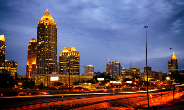 istock Downtown Atlanta Skyline by night. 1495304242