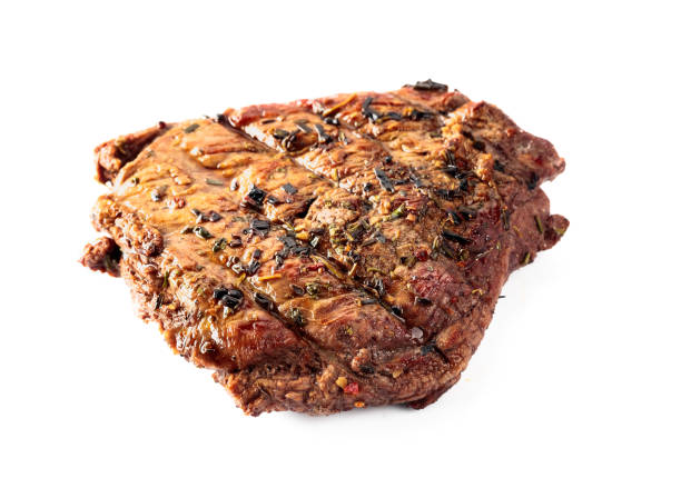 istock Grilled beef steak isolated on a white background. 1495307905