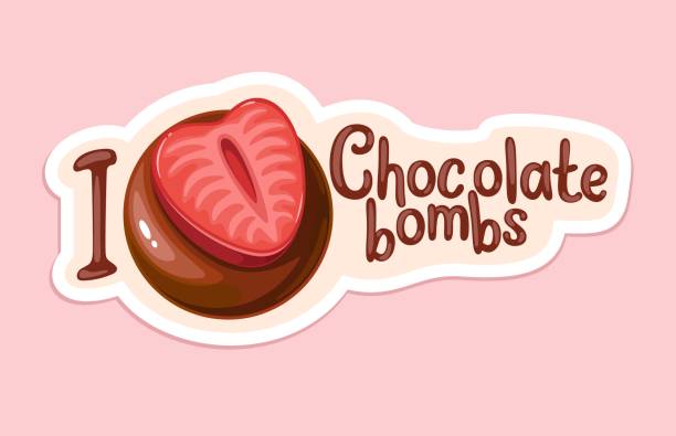 illustrations, cliparts, dessins animés et icônes de j’aime chocolate bomb mignon autocollant - candy heart candy i love you heart shape