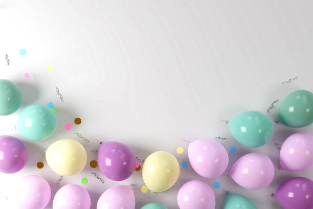 istock Fun colorful balloons at the bottom of the frame 1495311637