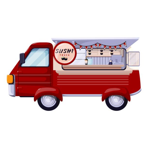 istock Japanese Food Truck With Sushi 1495312564
