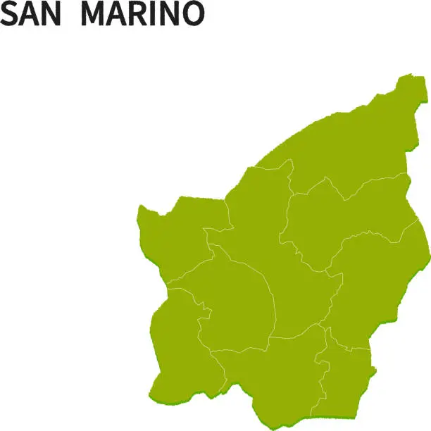 Vector illustration of Map of provinces in San Marino.