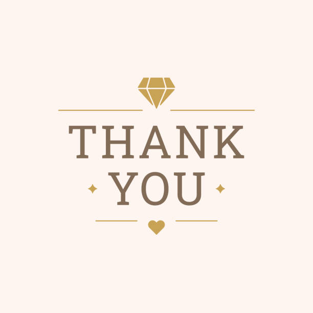 Thank you vintage card diamond treasure brilliant line golden design template vector illustration Thank you vintage card diamond treasure brilliant line golden design template vector illustration. Thanksgiving greeting message old fashioned decor element minimal thankful classic holiday invitation thank-you-gold-greeting-card stock illustrations