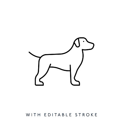 Dog line icon.Editable Stroke