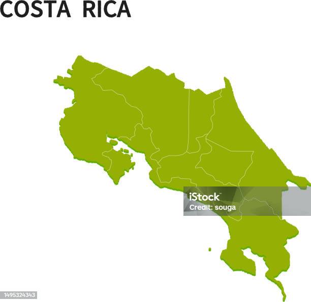Map Of Provinces In Costa Rica Stock Illustration Download Image Now