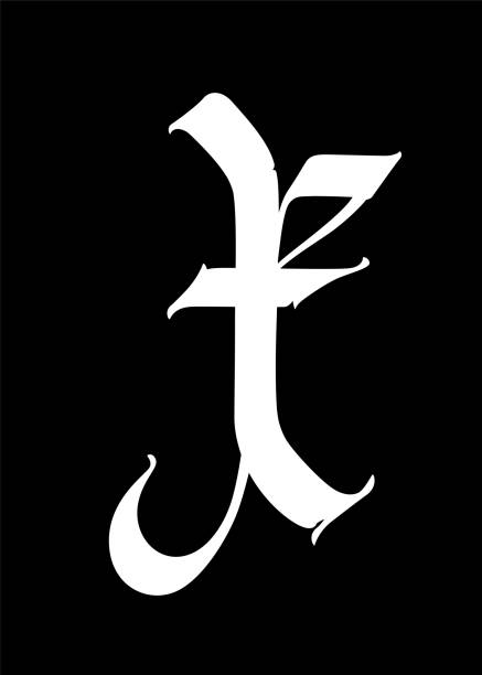 Letter X, in the Gothic style. Vector. Alphabet. The symbol is isolated on a white background. Calligraphy and lettering. Medieval Latin letter. Logo for the company. Monogram. Elegant font for tattoo. Letter x, in the Gothic style. Vector. Alphabet. The symbol is isolated on a white background. Calligraphy and lettering. Medieval Latin letter. Logo for the company. Monogram. Elegant font for tattoo. celtic letter x stock illustrations
