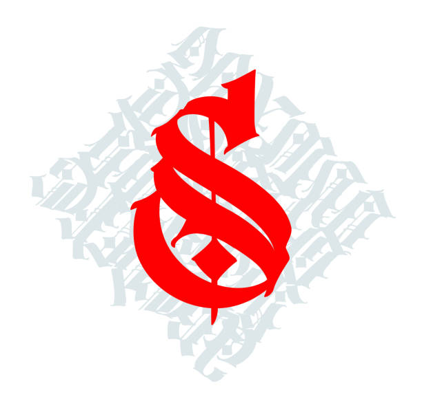 istock Letter S, in the Gothic style. Alphabet. The symbol is isolated on a white background. Calligraphy and lettering. Medieval Latin letter. Logo for the company. Monogram. Elegant font for tattoo. 1495326331