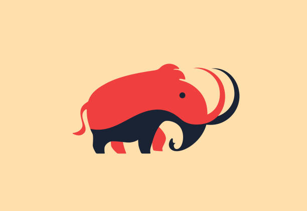 woolly mammoth symbol vector illustration of woolly mammoth symbol tusk stock illustrations