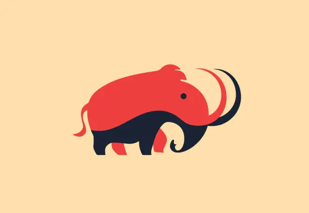 Vector illustration of woolly mammoth symbol