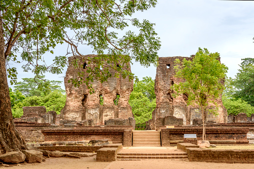 Ruins of the royal palace of King Parakramabahu in Polonnaruwa, dating back to the XII century, Sri Lanka