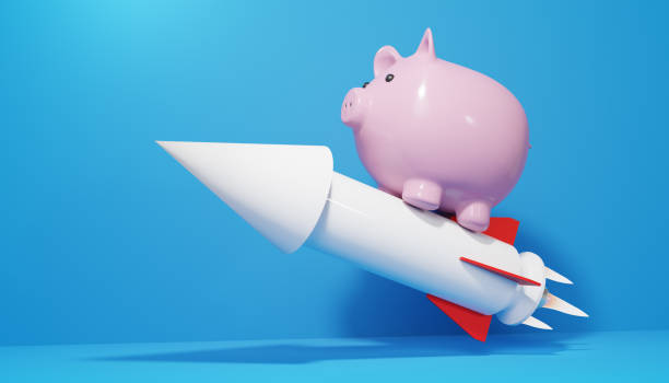 istock Piggybank on a rocket 1495334097