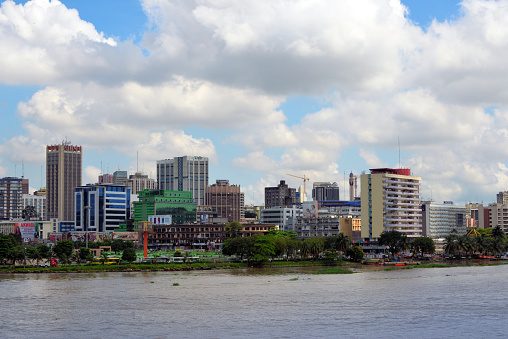 Nairobi, Kenya - December 23: View over the northern part of the business district of Nairobi, Kenya, with the Hilton Hotel to the right on December 23, 2015