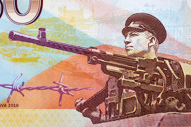 russischer besatzer auf einem panzer aus slowakischem geld - 6006 stock-fotos und bilder