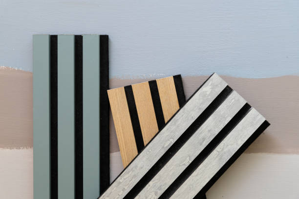istock Wood acoustic wall panel for house decoration. 1495340443