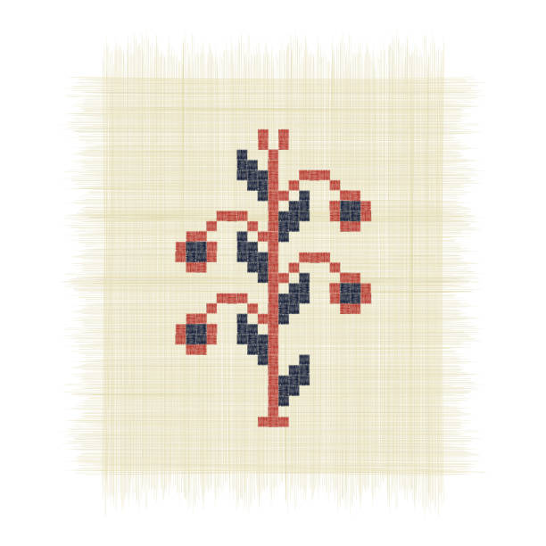 pohon apel tatreez - palestinian culture ilustrasi stok