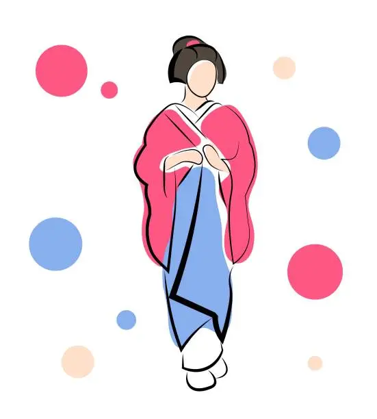 Vector illustration of Geisha