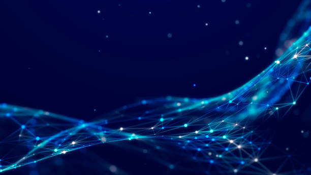Digital technology background. Network connection dots and lines. Futuristic background for presentation design. 3d