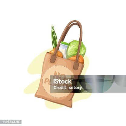 istock Paper Bag with Groceries 1495343201