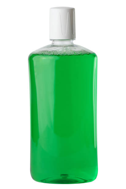 istock Refreshing mouthwash in a transparent plastic bottle on a white isolated background 1495345104