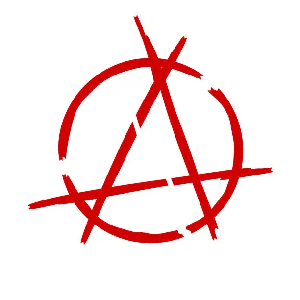 Vector illustration of Anarchy. Letter A in the circle.