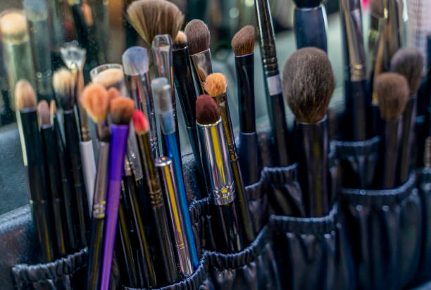 istock close up view of modern make up accessory. 1495346771