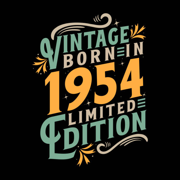 Vintage Born in 1960, Born in Vintage 1960 Birthday Celebration Vintage Born in 1960, Born in Vintage 1960 Birthday Celebration 1954 illustrations stock illustrations