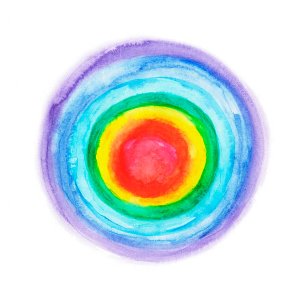 istock colorful abstract watercolor texture. Rainbow in circle, meditation. 1495350498