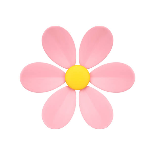 istock Pink romantic chamomile flower bud with six petals elegant decor element 3d icon realistic vector 1495352675