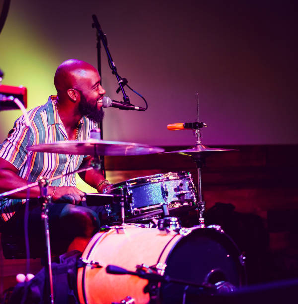 istock Drummer musician performing on stage 1495356638