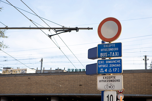 Chaotic collection of traffic signs from the United Kingdom