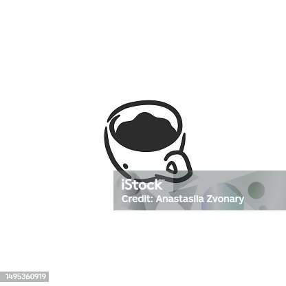 istock Hand drawn vector abstract graphic doodle simple minimalistic line illustrations collection with brewing coffee,preparing coffee drinks. Coffee vector drawing icon .Simple coffee mug design concept. 1495360919