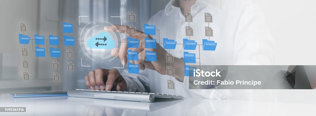 Digital Documents On Virtual Screen Online Documentation Database Data ...