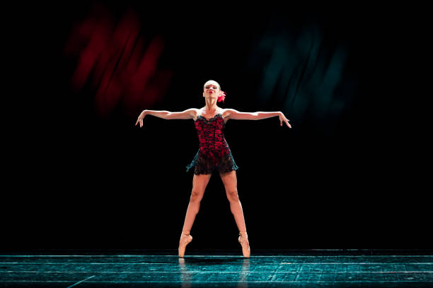 Young girl dancing freestyle ballet in Tango choreography