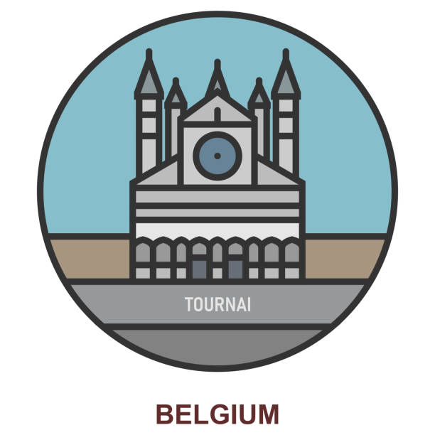 トゥルネー。ベルギーの都市や町 - tournai点のイラスト素材／クリップアート素材／マンガ素材／アイコン素材