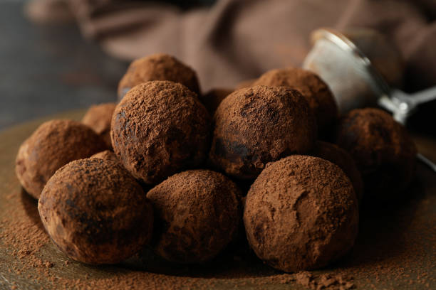 istock Concept of sweets with truffles, close up 1495363522